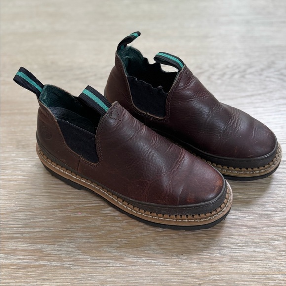 Georgia Giant Women's Soggy Brown leather slip on ankle Boots Booties Size 8 - Picture 2 of 8